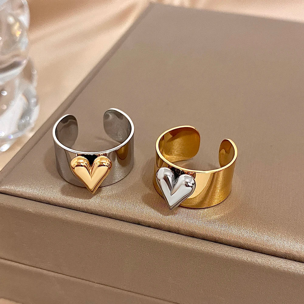 Gilded Heart Cuff Ring
