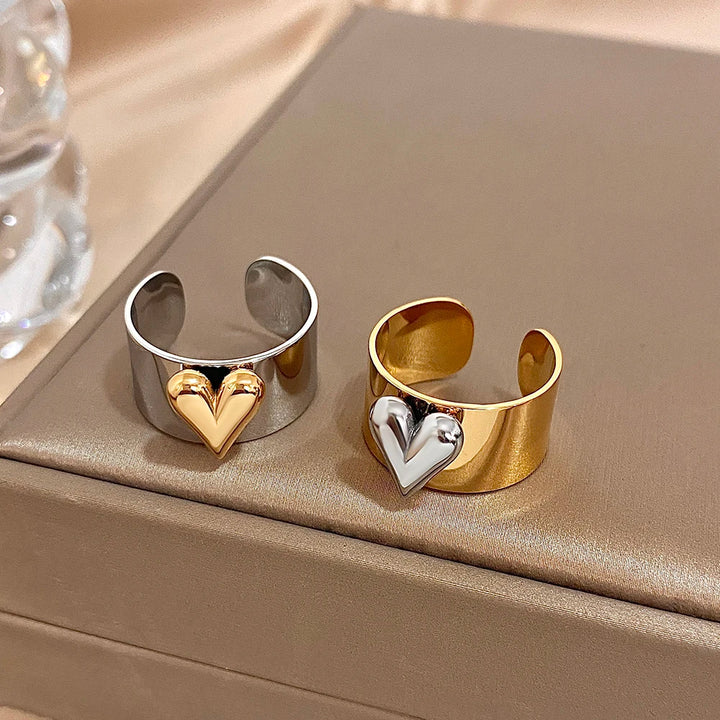 Gilded Heart Cuff Ring