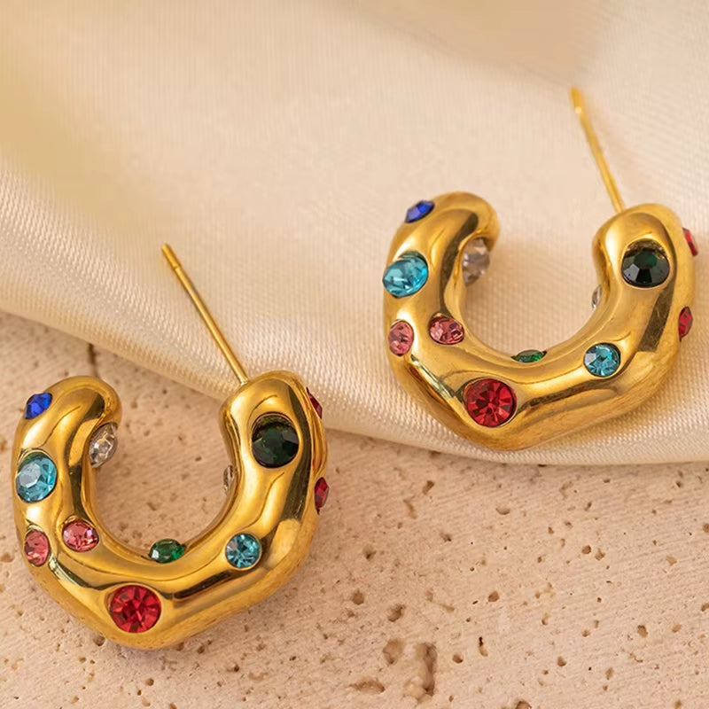 Stardust Studded Hoops