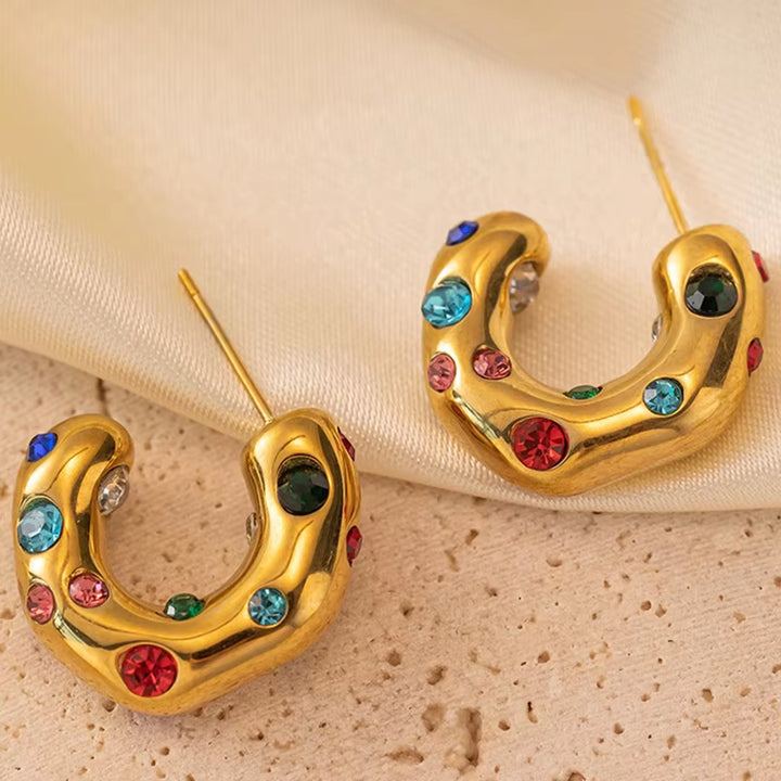 Stardust Studded Hoops