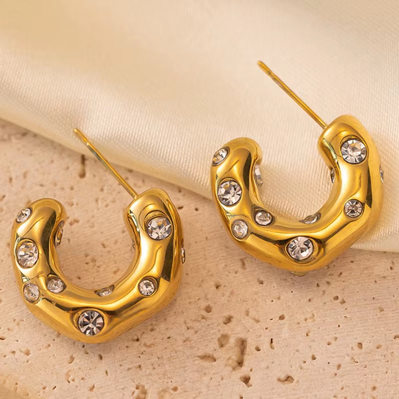 Stardust Studded Hoops
