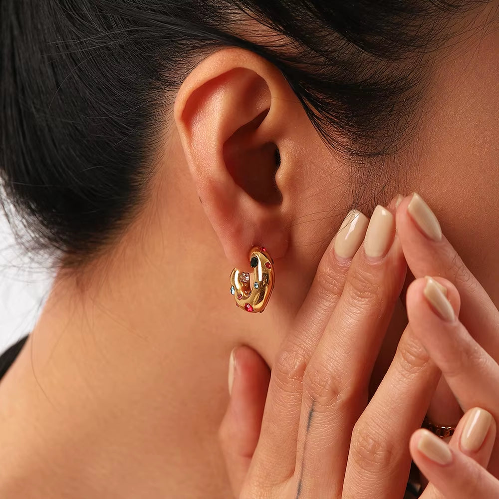 Stardust Studded Hoops