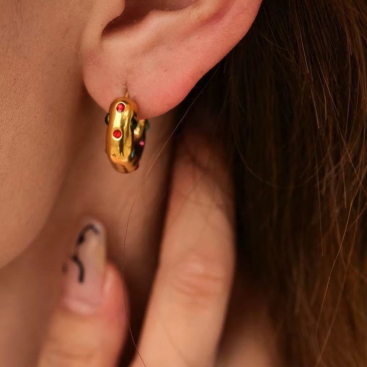 Stardust Studded Hoops